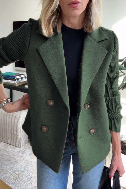 NOËLLE™ | Radiant Spring Jacket with Knitted Sleeves