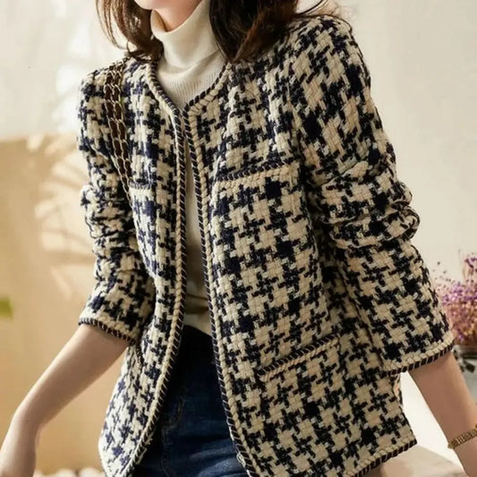 NOËLLE™ | Chic plaid cardigan