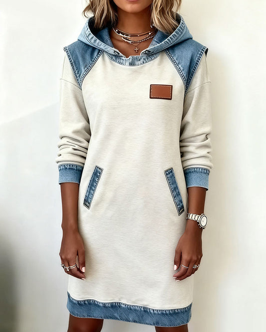 Vanmeeren™ | Hoodiejurk met contrasterende details