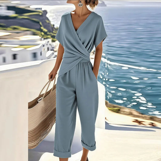 Lucia | Zomer Jumpsuit V-hals Wikkeloptiek
