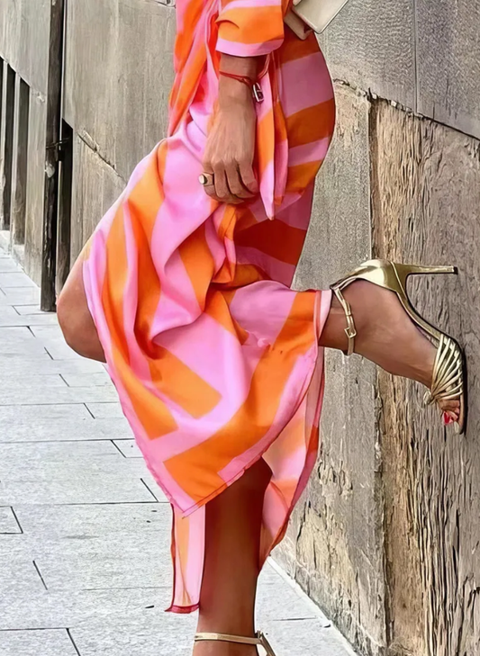 Laurine™ | Draped Printed Dress