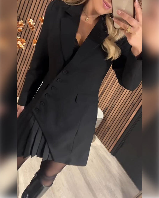 Jurk met revers en blazerlook