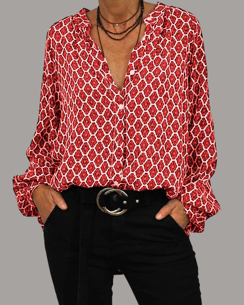 Elvira™ | Elegant V-Neck Blouse