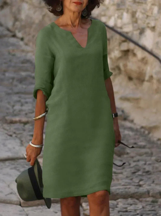 Josette™ | Elegant V-neck Dress
