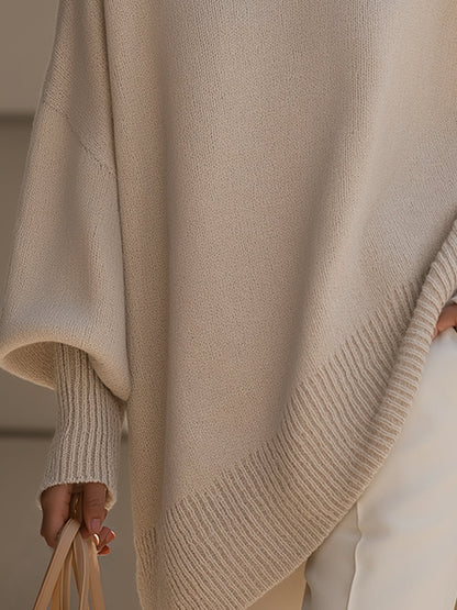 Vanmeeren™  | Oversized Trui met Drapering en Wijde Hals