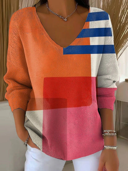 Vanmeeren™ | Kleurrijke trui met V-hals