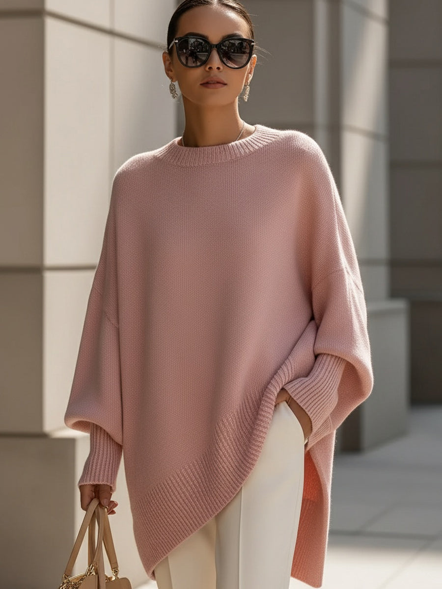 Vanmeeren™  | Oversized Trui met Drapering en Wijde Hals