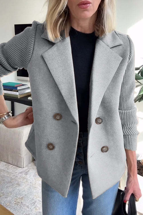 NOËLLE™ | Radiant Spring Jacket with Knitted Sleeves