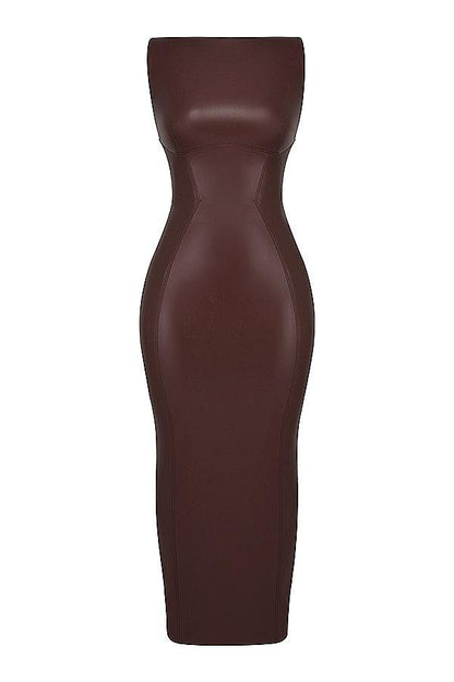 Laluna® | Luxe Leren Maxi Jurk