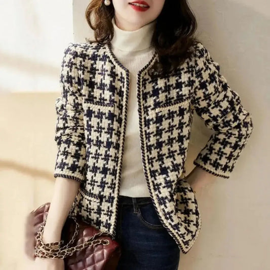 NOËLLE™ | Chic plaid cardigan