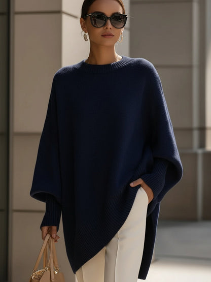 Vanmeeren™  | Oversized Trui met Drapering en Wijde Hals