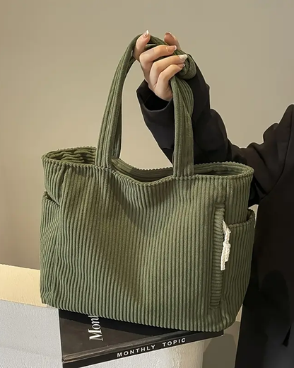 Vanmeeren™ | Geribbelde Totetas met Koorddetail
