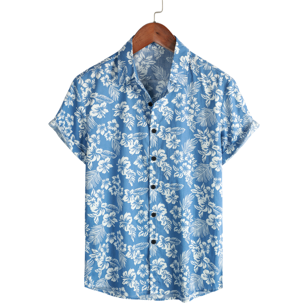Vanmeeren™ | Hawaïblouse met korte mouwen en bloemenpatroon