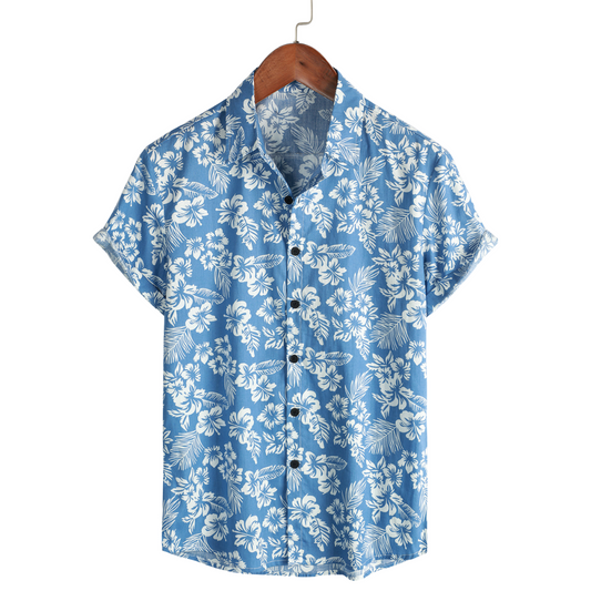 Vanmeeren™ | Hawaïblouse met korte mouwen en bloemenpatroon