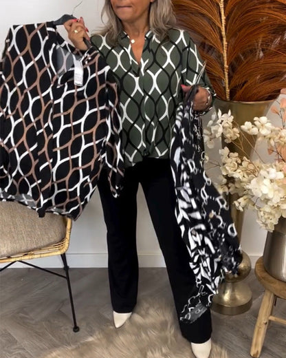 Vanmeeren™ | Casual blouse met lange mouwen en print