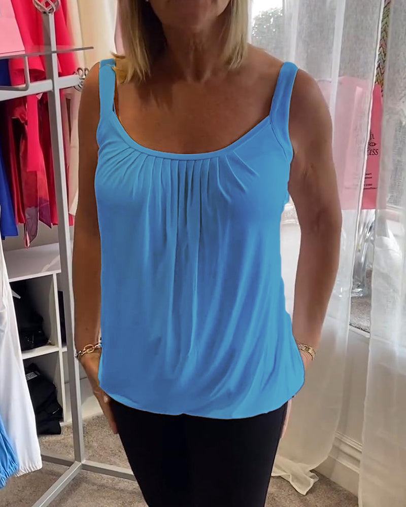 Casual mouwloze top met plooi