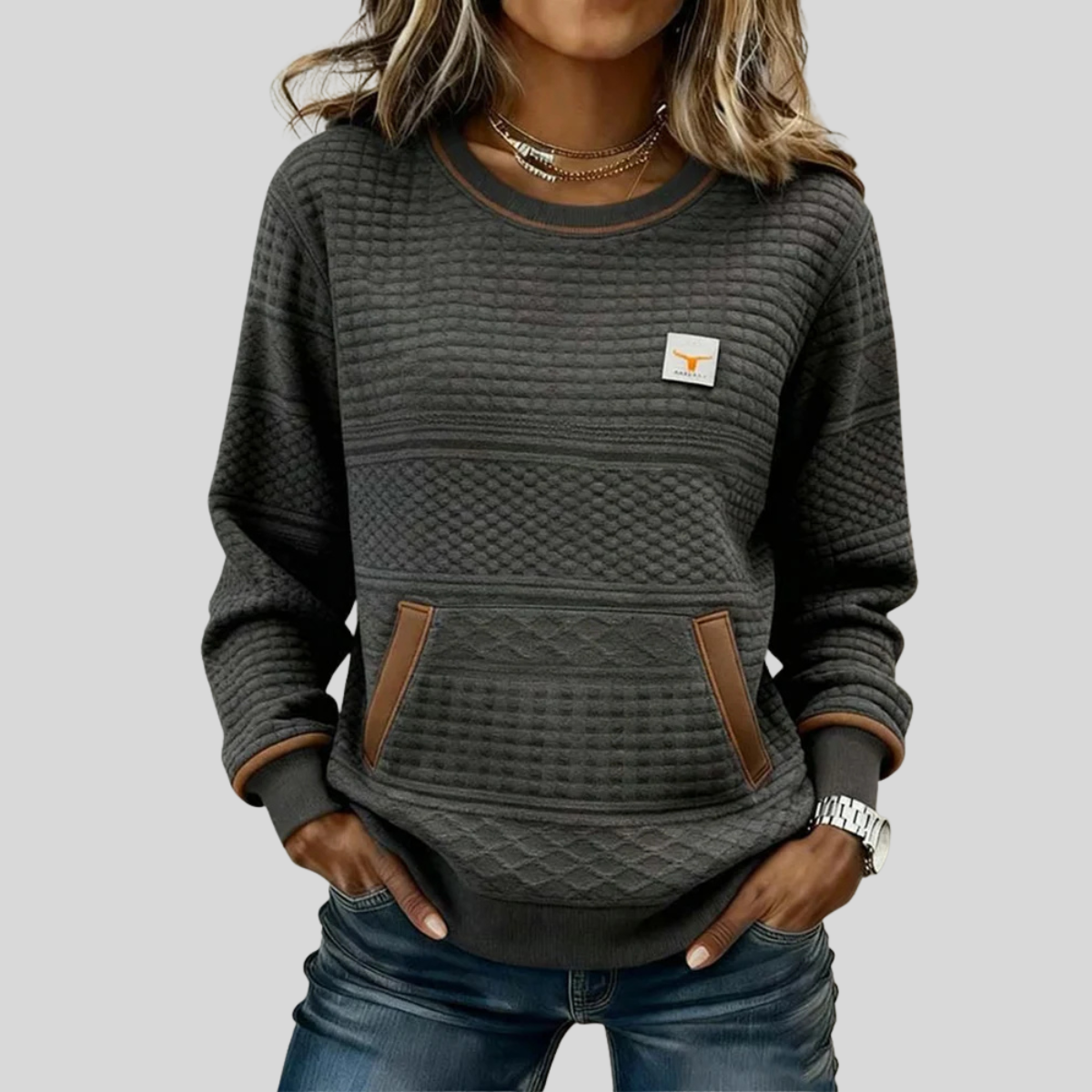 Vanmeeren™  | Crew Neck Kleurblok Sweatshirt