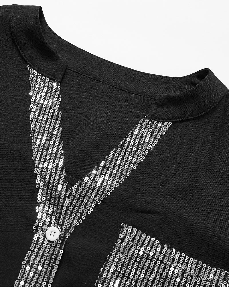 Casual Top met Pailletten Details