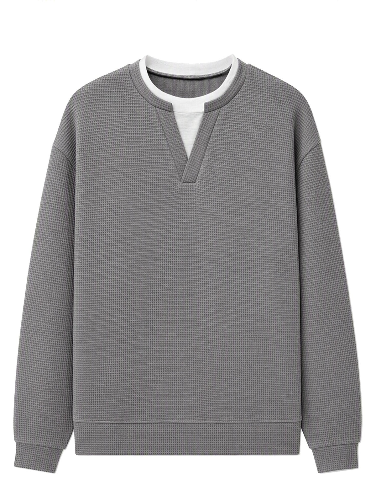 Vanmeeren™ | Gelaagde comfortabele wafelgebreid T-shirt