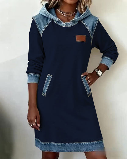 Laluna® | Hoodiejurk met contrasterende details