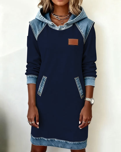 Laluna® | Hoodiejurk met contrasterende details