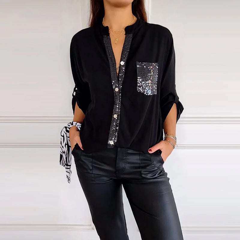 Casual Top met Pailletten Details