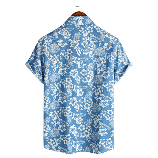 Vanmeeren™ | Hawaïblouse met korte mouwen en bloemenpatroon