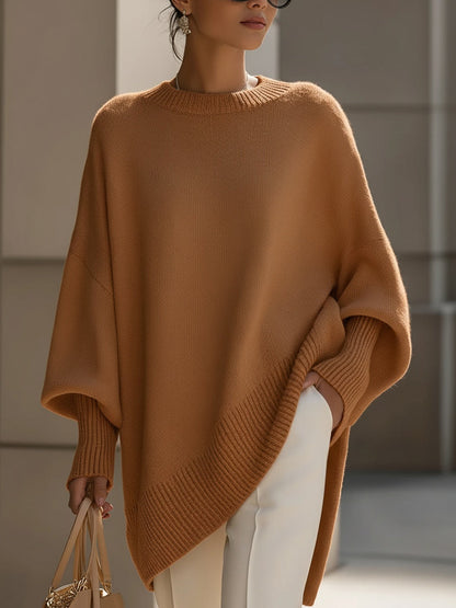 Vanmeeren™  | Oversized Trui met Drapering en Wijde Hals