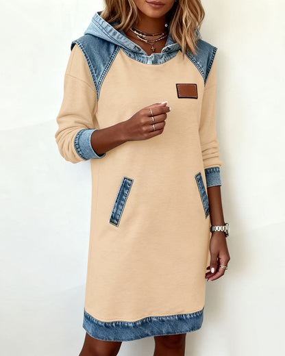Laluna® | Hoodiejurk met contrasterende details
