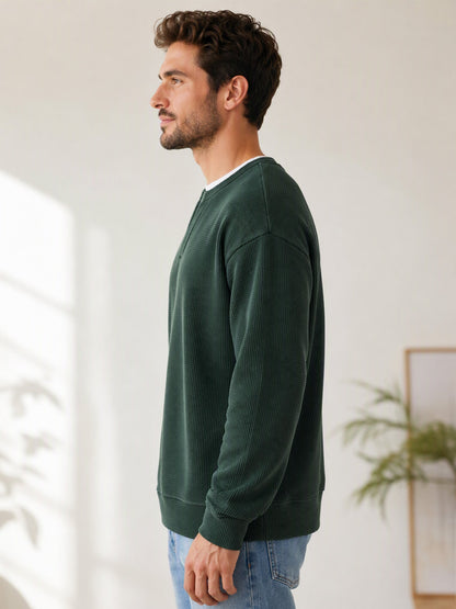Vanmeeren™ | Gelaagde comfortabele wafelgebreid T-shirt