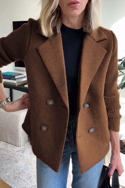 NOËLLE™ | Radiant Spring Jacket with Knitted Sleeves