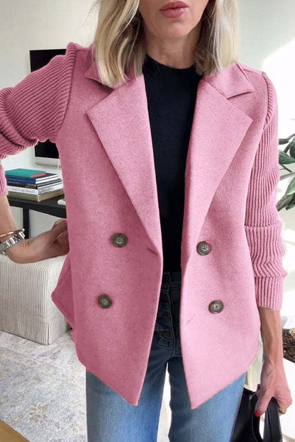 NOËLLE™ | Radiant Spring Jacket with Knitted Sleeves