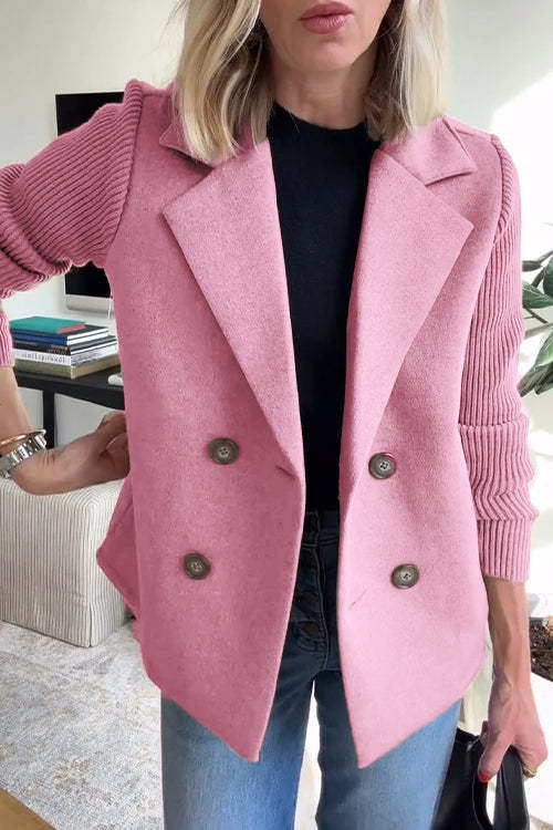 NOËLLE™ | Radiant Spring Jacket with Knitted Sleeves
