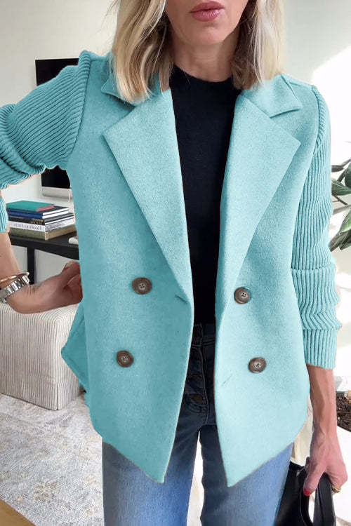 NOËLLE™ | Radiant Spring Jacket with Knitted Sleeves