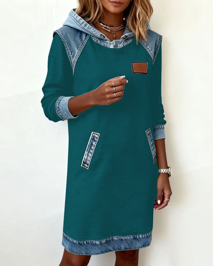 Laluna® | Hoodiejurk met contrasterende details