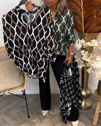 Vanmeeren™ | Casual blouse met lange mouwen en print