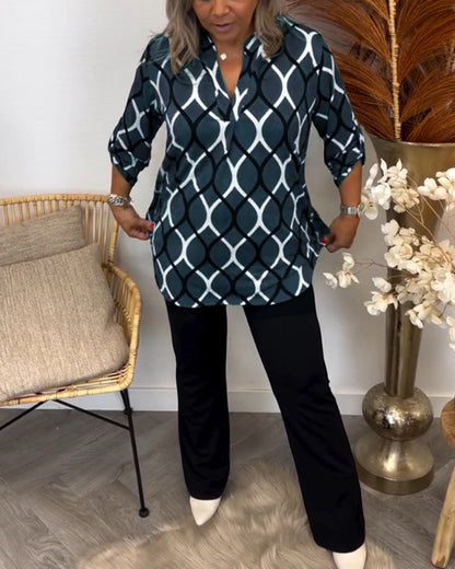 Vanmeeren™ | Casual blouse met lange mouwen en print