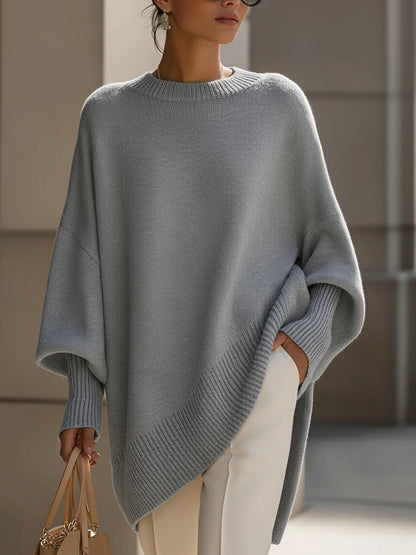 Vanmeeren™  | Oversized Trui met Drapering en Wijde Hals