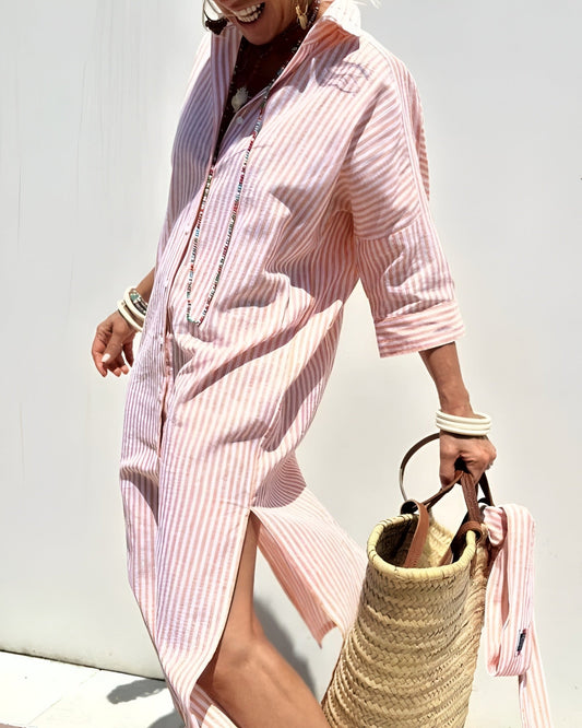 Floor™ | Elegant Striped Shirt Dress