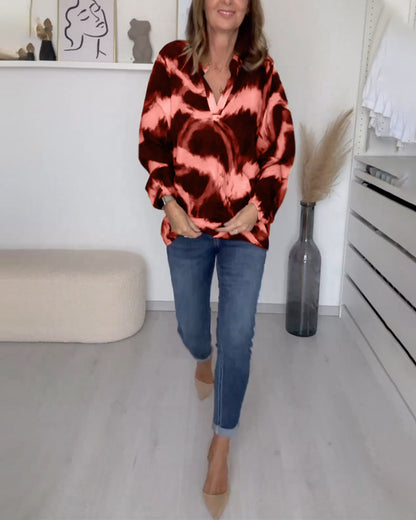 Laluna® | Bedrukte casual top met V-hals