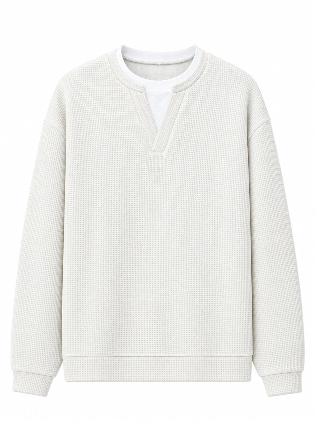Vanmeeren™ | Gelaagde comfortabele wafelgebreid T-shirt