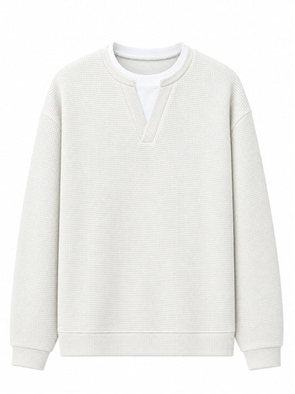 Vanmeeren™ | Gelaagde comfortabele wafelgebreid T-shirt