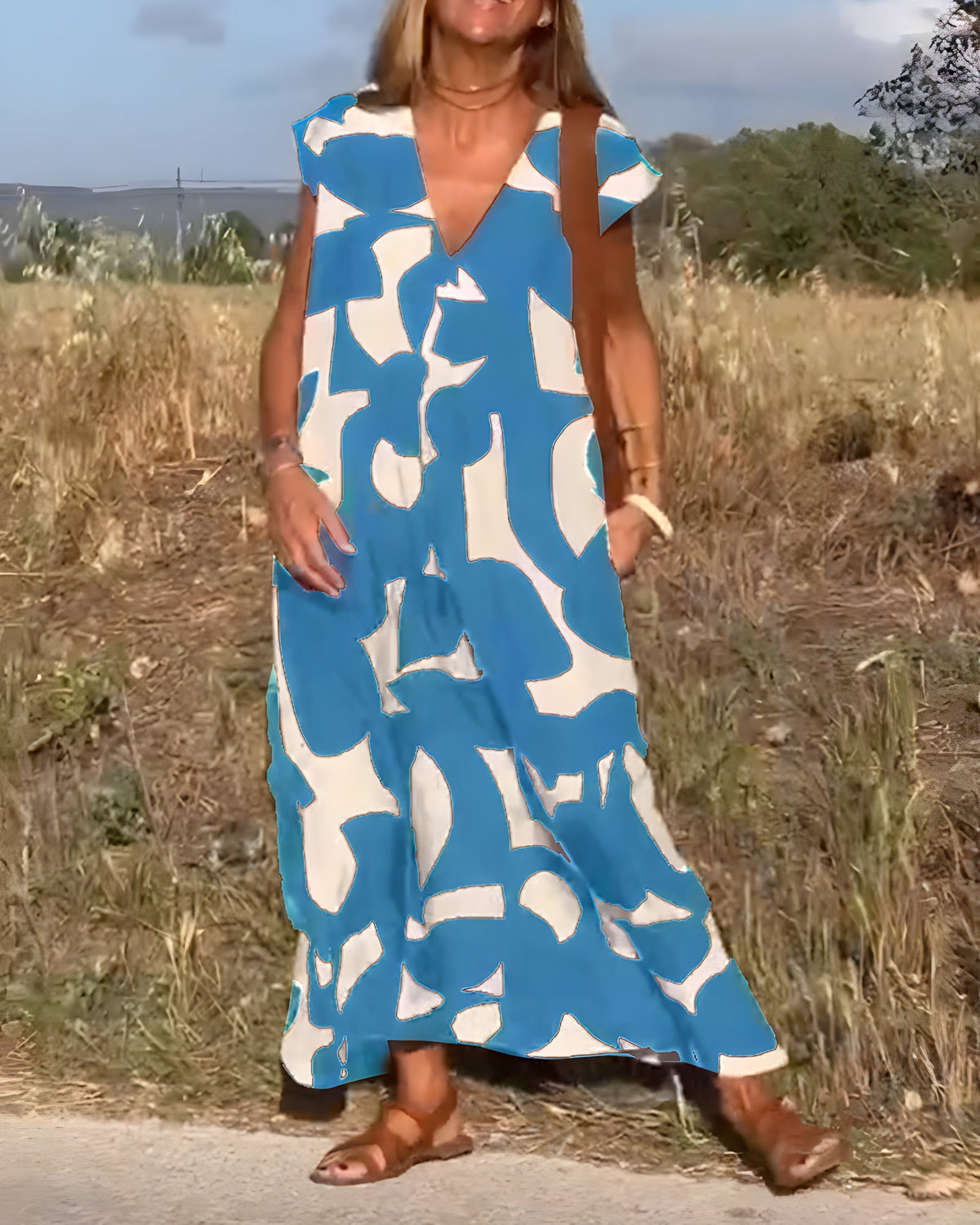 Jacqueline™ | Jurk met Print en V-Hals