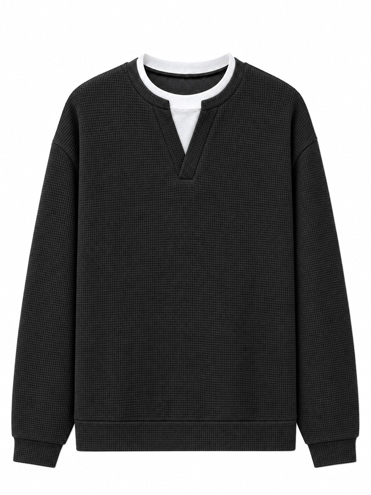 Vanmeeren™ | Gelaagde comfortabele wafelgebreid T-shirt