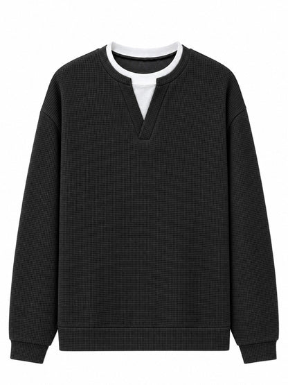 Vanmeeren™ | Gelaagde comfortabele wafelgebreid T-shirt
