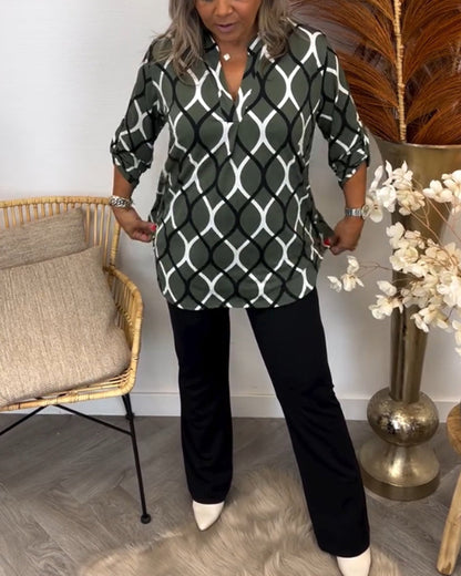 Vanmeeren™ | Casual blouse met lange mouwen en print