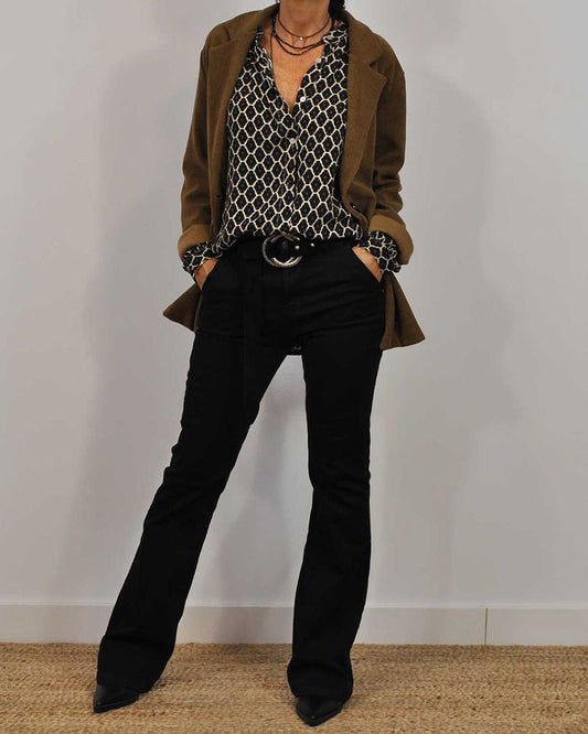 Elvira™ | Elegant V-Neck Blouse