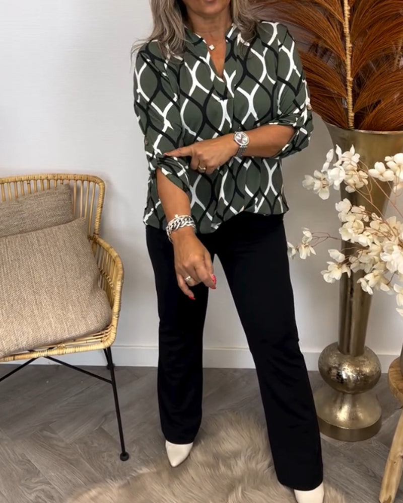 Vanmeeren™ | Casual blouse met lange mouwen en print