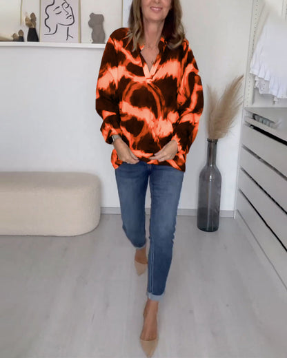 Laluna® | Bedrukte casual top met V-hals