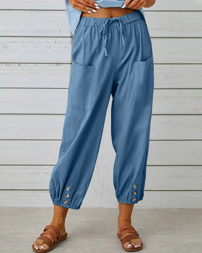 Losse broek met hoge taille